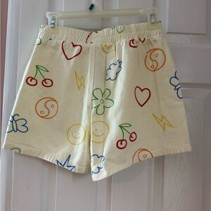 Dressed in LALA Colorful Patterned Jean Shorts